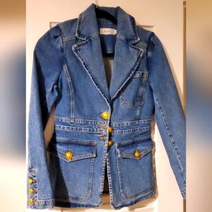 A.L.C. Blue Jean Jacket with Gold Buttons